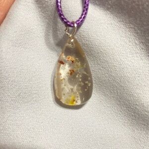 🔮 Phantom quartz ghost crystal pendant stone orange white yellow inclusion’s